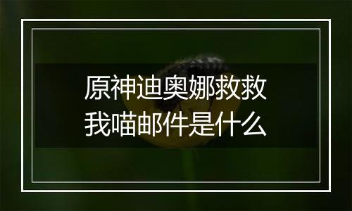 原神迪奥娜救救我喵邮件是什么
