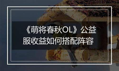 《萌将春秋OL》公益服收益如何搭配阵容