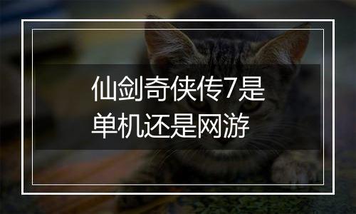 仙剑奇侠传7是单机还是网游