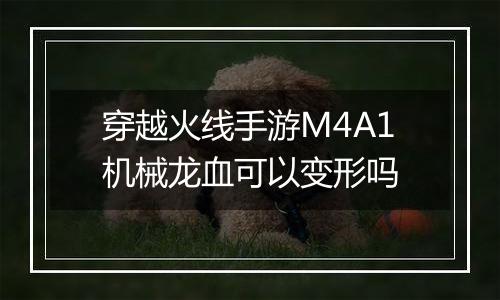 穿越火线手游M4A1机械龙血可以变形吗