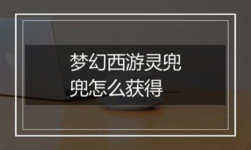梦幻西游灵兜兜怎么获得