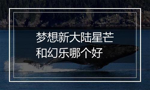 梦想新大陆星芒和幻乐哪个好