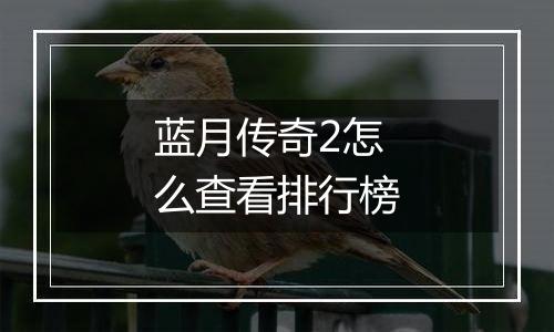 蓝月传奇2怎么查看排行榜