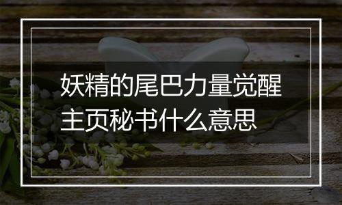 妖精的尾巴力量觉醒主页秘书什么意思