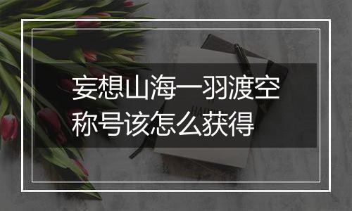 妄想山海一羽渡空称号该怎么获得