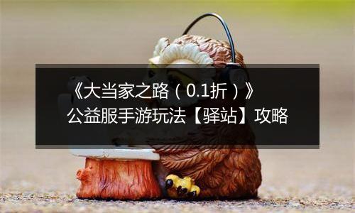 《大当家之路（0.1折）》公益服手游玩法【驿站】攻略