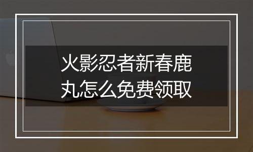 火影忍者新春鹿丸怎么免费领取