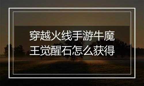 穿越火线手游牛魔王觉醒石怎么获得