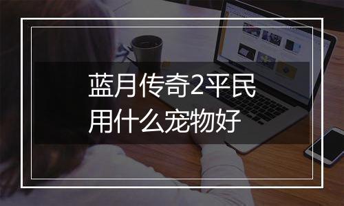 蓝月传奇2平民用什么宠物好