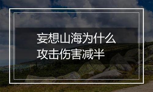 妄想山海为什么攻击伤害减半