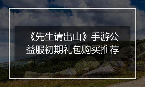 《先生请出山》手游公益服初期礼包购买推荐