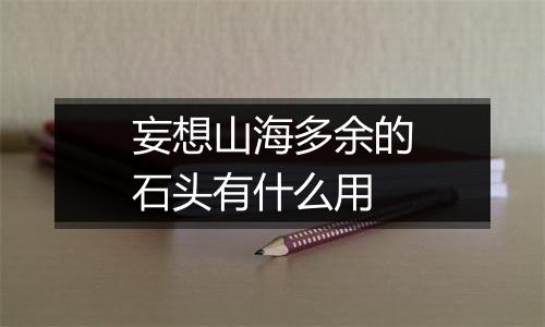 妄想山海多余的石头有什么用