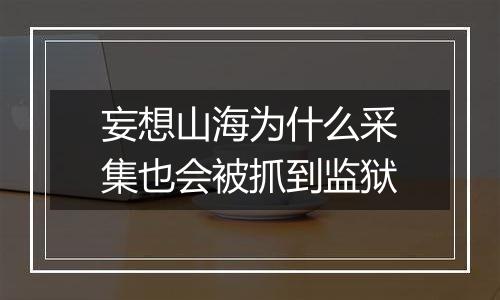 妄想山海为什么采集也会被抓到监狱