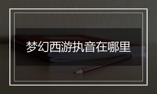 梦幻西游执音在哪里
