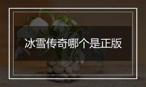 冰雪传奇哪个是正版