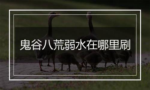 鬼谷八荒弱水在哪里刷