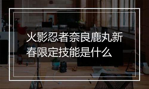 火影忍者奈良鹿丸新春限定技能是什么