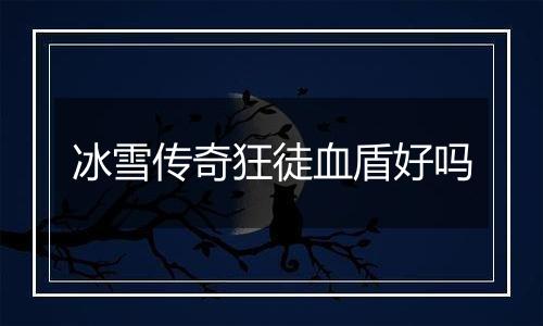 冰雪传奇狂徒血盾好吗