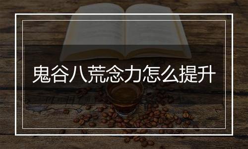 鬼谷八荒念力怎么提升