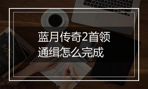 蓝月传奇2首领通缉怎么完成