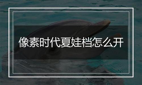 像素时代夏娃档怎么开