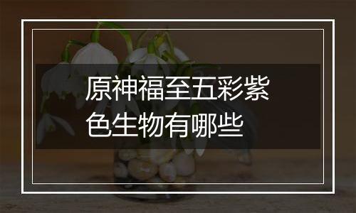 原神福至五彩紫色生物有哪些