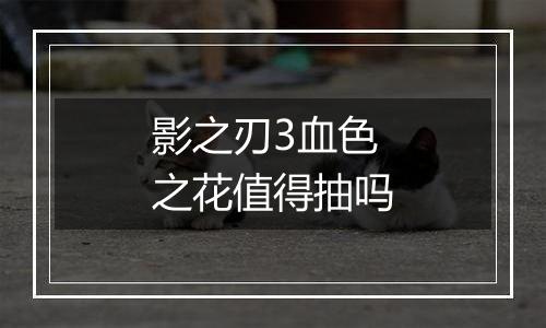 影之刃3血色之花值得抽吗
