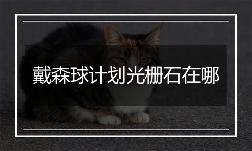 戴森球计划光栅石在哪