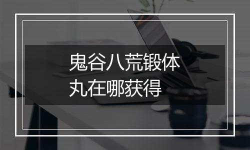鬼谷八荒锻体丸在哪获得