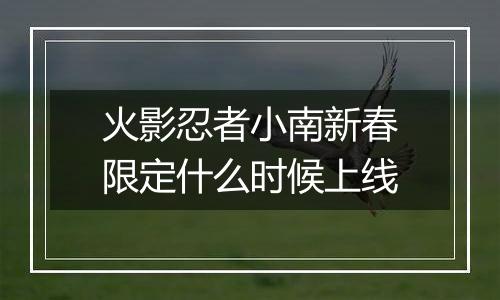 火影忍者小南新春限定什么时候上线