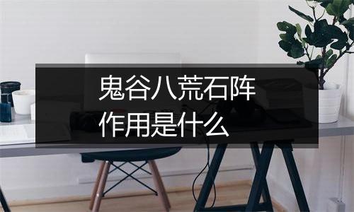 鬼谷八荒石阵作用是什么