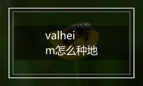valheim怎么种地