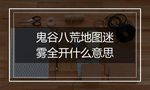 鬼谷八荒地图迷雾全开什么意思
