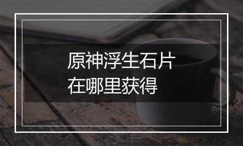 原神浮生石片在哪里获得