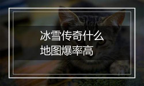 冰雪传奇什么地图爆率高