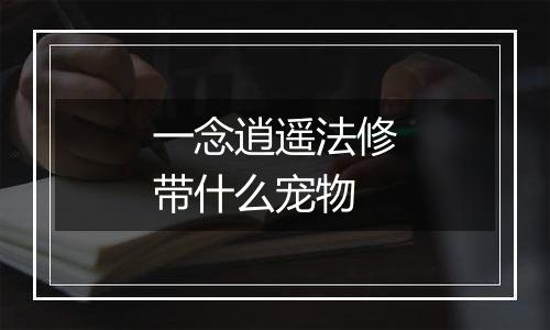 一念逍遥法修带什么宠物