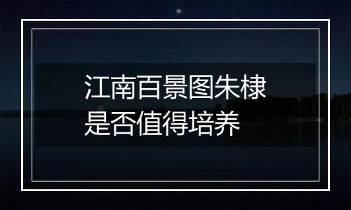 江南百景图朱棣是否值得培养