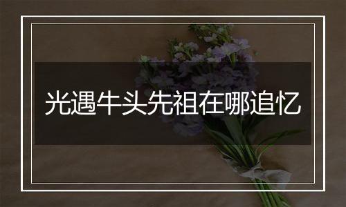 光遇牛头先祖在哪追忆