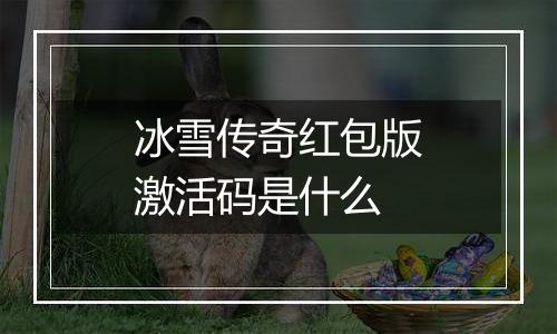 冰雪传奇红包版激活码是什么