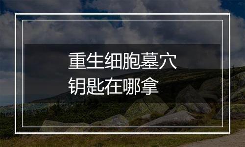 重生细胞墓穴钥匙在哪拿