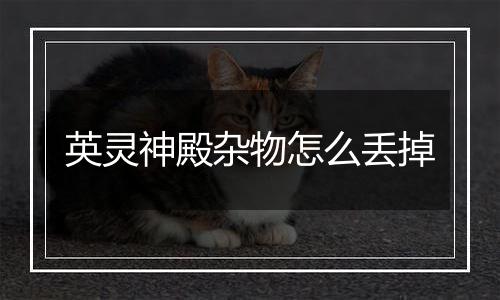 英灵神殿杂物怎么丢掉