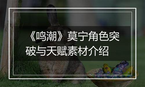 《鸣潮》莫宁角色突破与天赋素材介绍