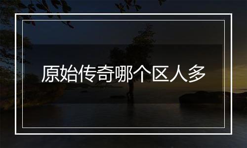 原始传奇哪个区人多