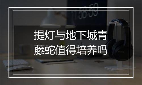 提灯与地下城青藤蛇值得培养吗