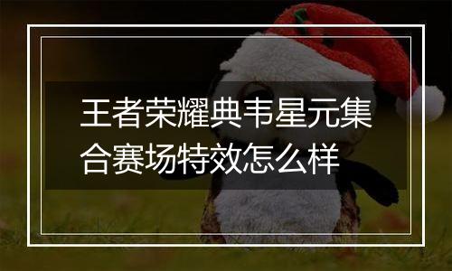 王者荣耀典韦星元集合赛场特效怎么样