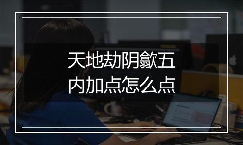天地劫阴歙五内加点怎么点