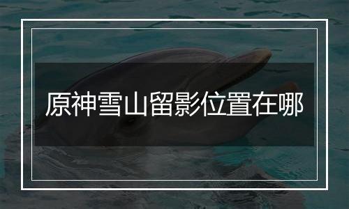 原神雪山留影位置在哪