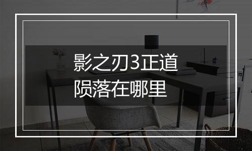 影之刃3正道陨落在哪里