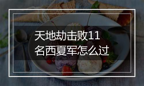 天地劫击败11名西夏军怎么过