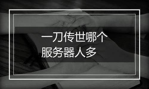 一刀传世哪个服务器人多